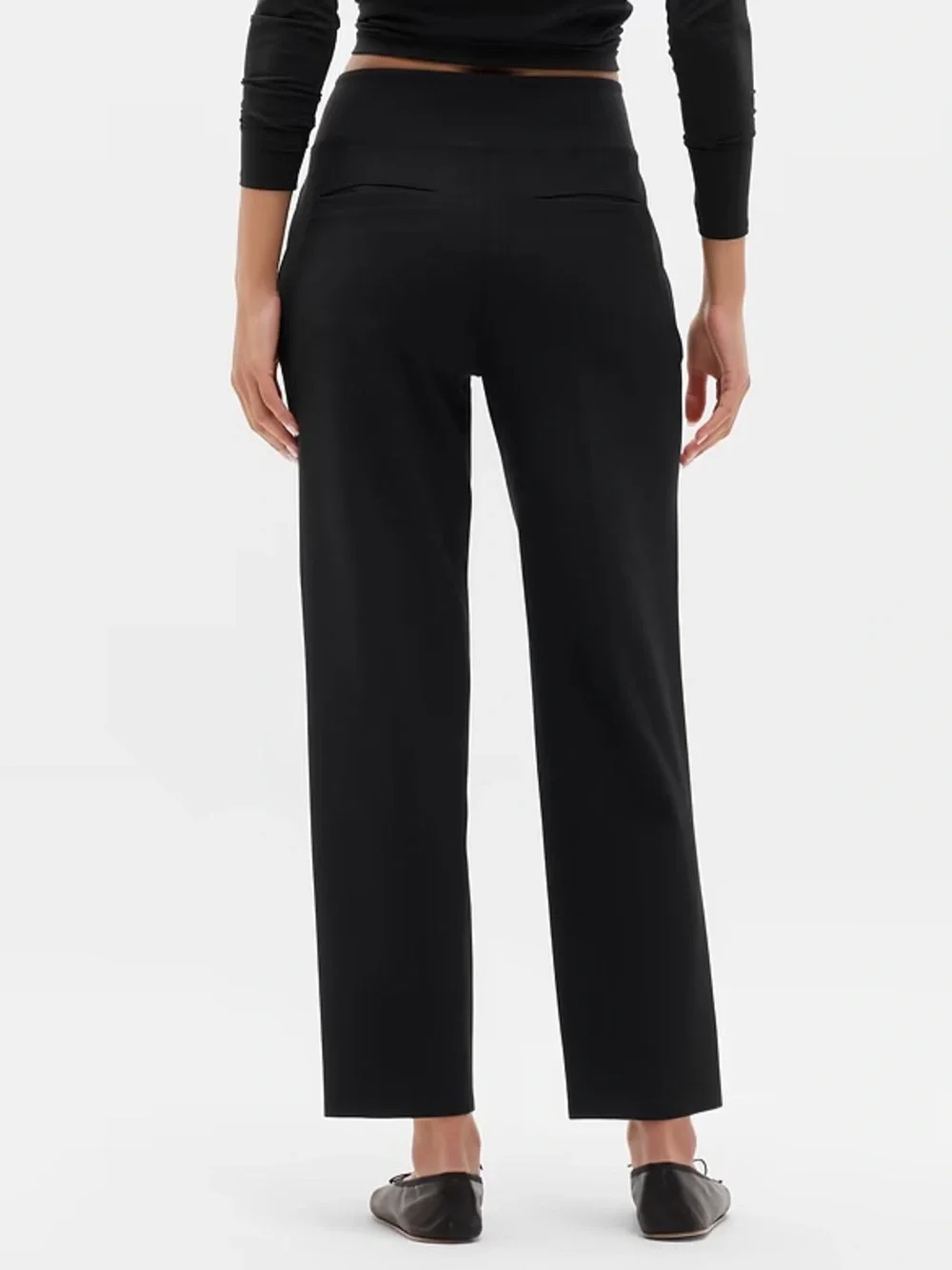 Athleta Endless High Rise Pant Black 12 Tapered Straight Leg Semi-Fitted Travel - Picture 2 of 16
